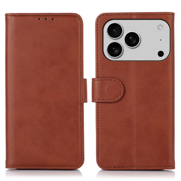 For iPhone 17 Pro Cow Texture Leather Phone Case(Brown)