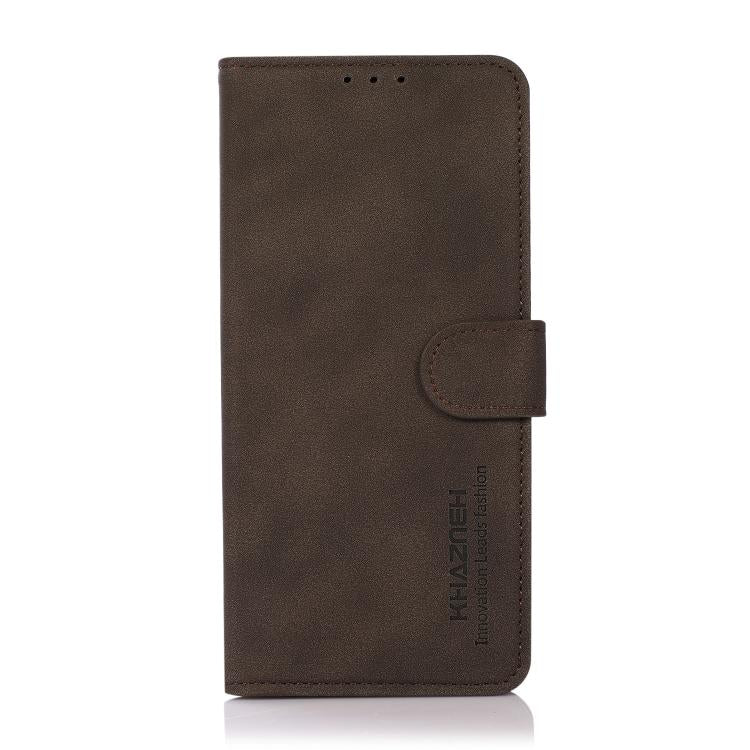 For iPhone 16e KHAZNEH Matte Texture Leather Phone Case(Brown)