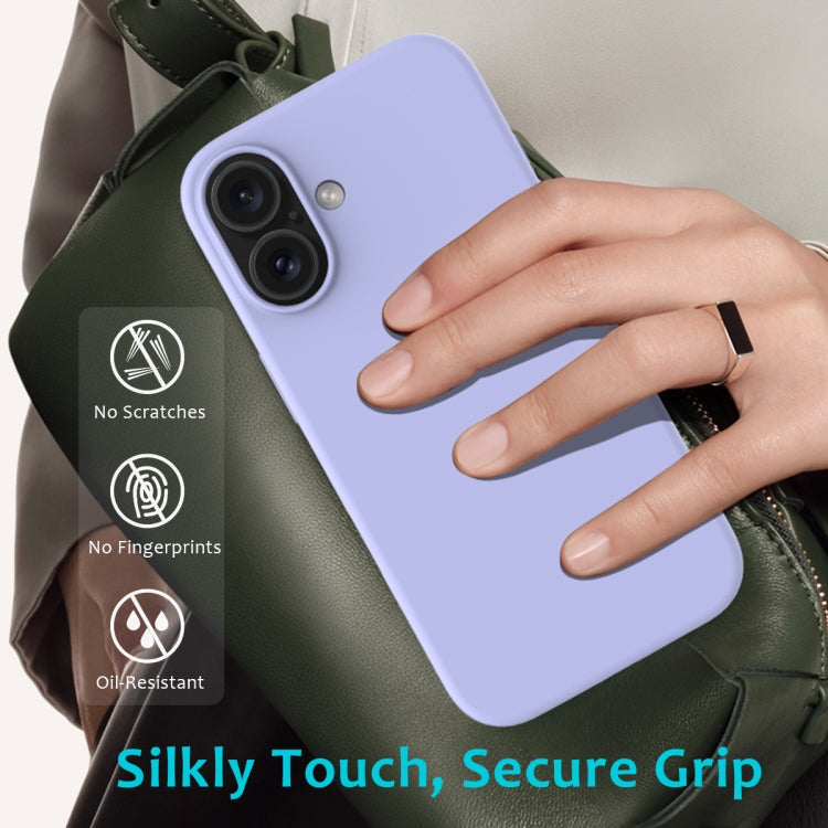 For iPhone 16 Plus Solid Color Silicone Phone Case(Purple)