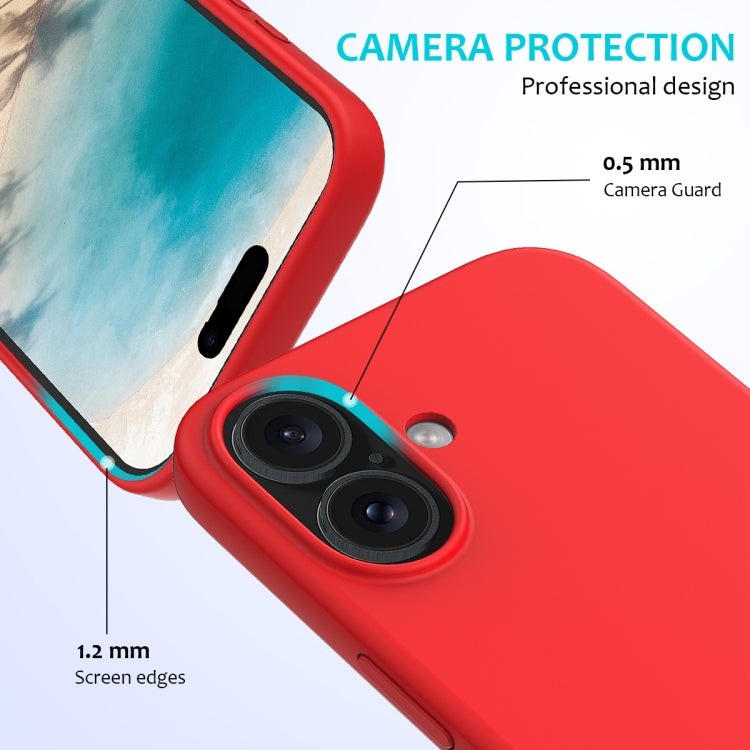 For iPhone 16 Plus Solid Color Silicone Phone Case(Red)