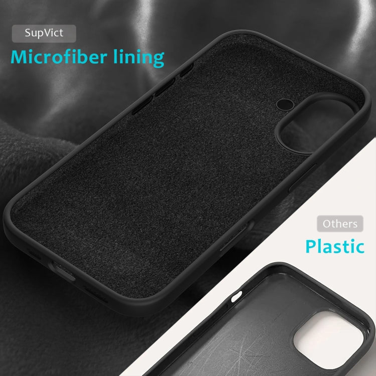 For iPhone 16 Solid Color Silicone Phone Case(Black)