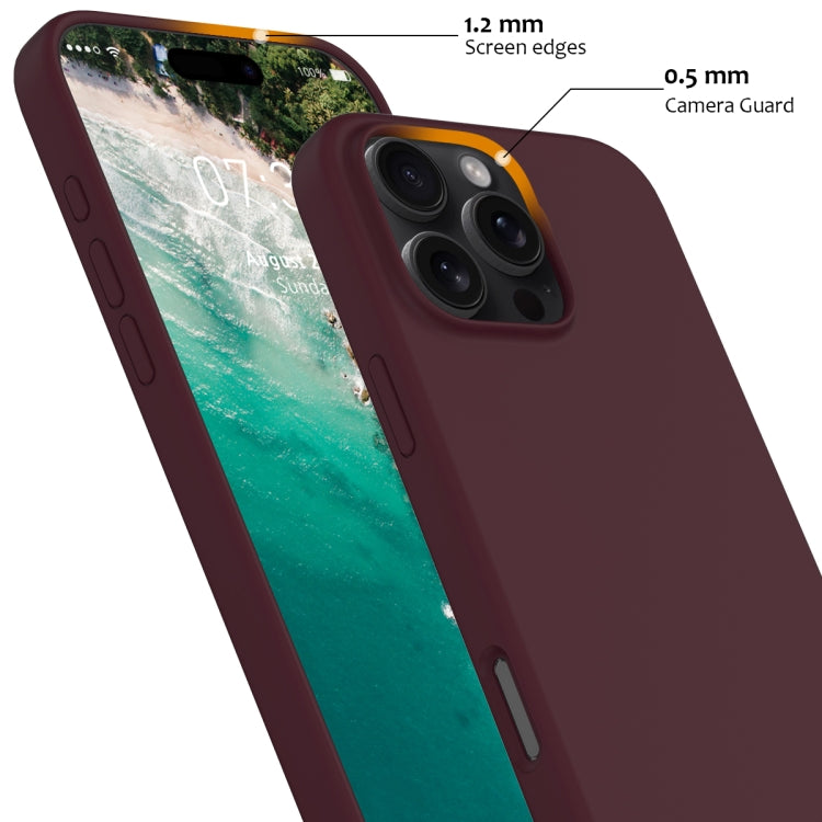 For iPhone 16 Pro Shockproof Silicone Magsafe Phone Case(Plum Color)