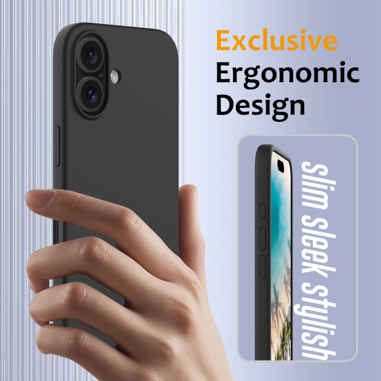 For iPhone 16 Shockproof Silicone Magsafe Phone Case(Black)