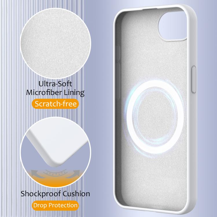 For iPhone 16e Shockproof Silicone Magsafe Phone Case(White) - iPhone 16e Cases by PMC TechLife | Online Shopping South Africa | PMC TechLife | Buy Now Pay Later Mobicred