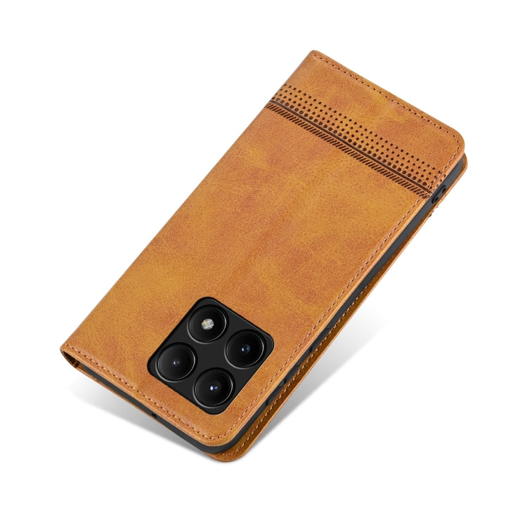 For Xiaomi Redmi K70/K70 Pro AZNS Magnetic Calf Texture Flip Leather Phone Case(Light Brown) - Xiaomi Cases by AZNS | Online Shopping South Africa | PMC Jewellery | Buy Now Pay Later Mobicred