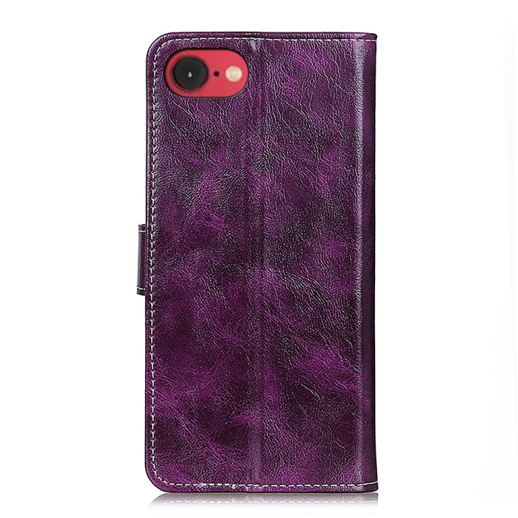 For iPhone 16e Retro Crazy Horse Texture Horizontal Flip Leather Phone Case(Purple) - iPhone 16e Cases by PMC Jewellery | Online Shopping South Africa | PMC Jewellery | Buy Now Pay Later Mobicred