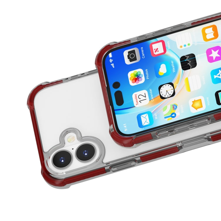 For iPhone 16 Four-corner Shockproof TPU + Acrylic Phone Case(Brown) - iPhone 16 Cases by PMC TechLife | Online Shopping South Africa | PMC TechLife | Buy Now Pay Later Mobicred