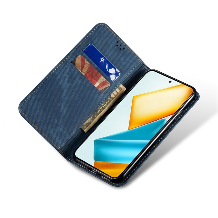 For Honor Play 8T 5G / X7b Denim Texture Flip Leather Phone Case(Blue)