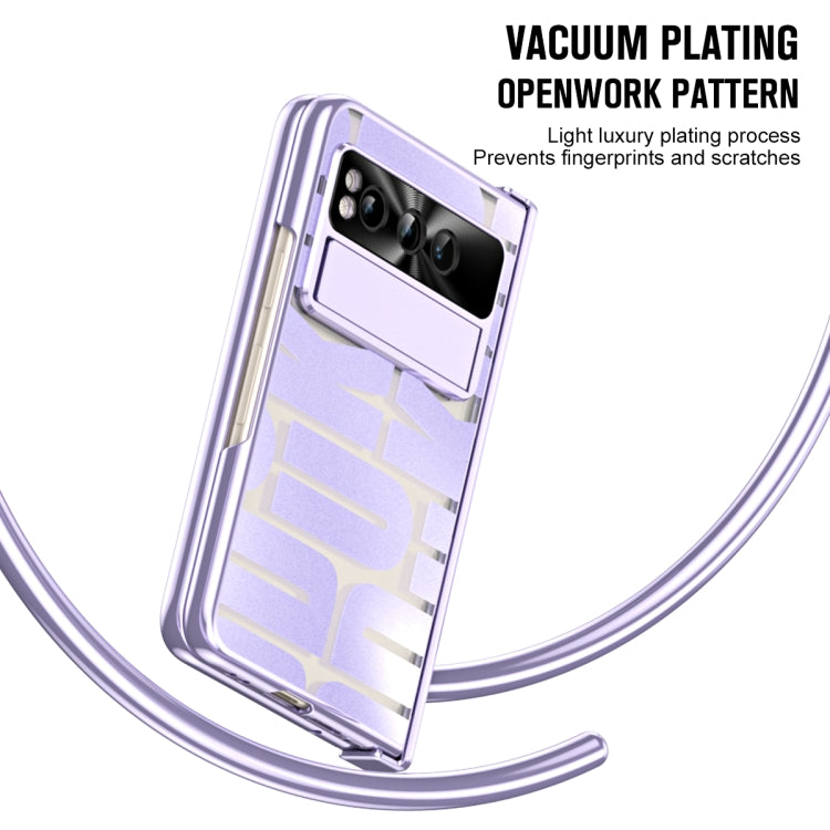 For Google Pixel Fold Integrated Electroplating Folding Phone Case with Hinge(Purple) - Google Cases by PMC TechLife | Online Shopping South Africa | PMC TechLife | Buy Now Pay Later Mobicred