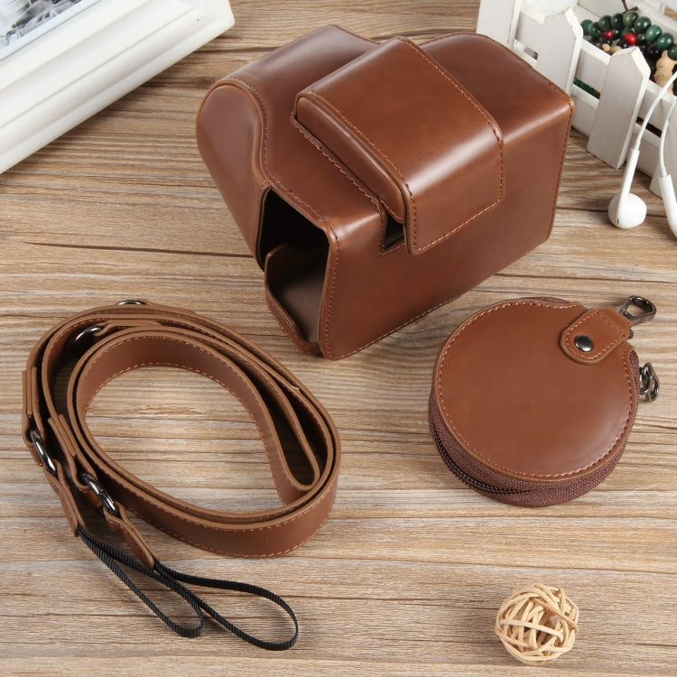 For Canon EOS R50 Full Body Magnetic Leather Camera Case Bag with Strap, Deluxe Edition(Coffee) - Leather Bag by PMC TechLife | Online Shopping South Africa | PMC TechLife | Buy Now Pay Later Mobicred