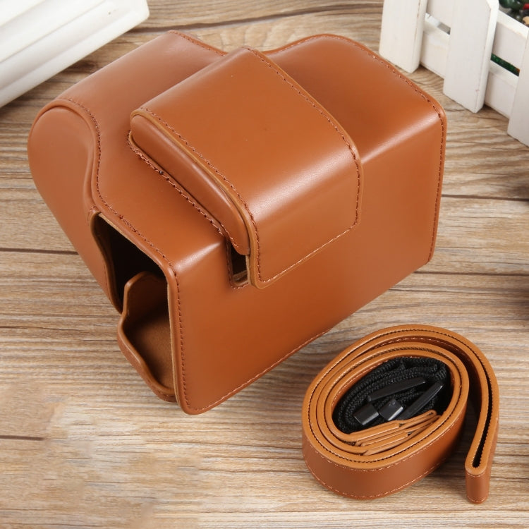 For Canon EOS R50 Full Body Magnetic Leather Camera Case Bag with Strap, Regular Edition(Brown) - Leather Bag by PMC TechLife | Online Shopping South Africa | PMC TechLife | Buy Now Pay Later Mobicred