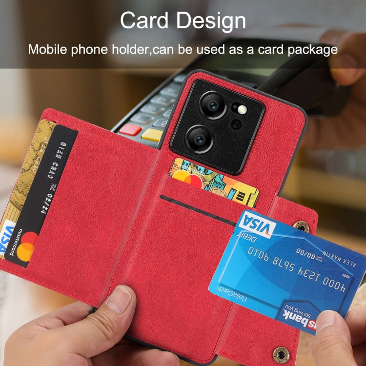 For Xiaomi 13T / Redmi K60 Ultra Double Buckle Card Slots Magnetic Phone Case(Black) - Xiaomi Cases by PMC TechLife | Online Shopping South Africa | PMC TechLife | Buy Now Pay Later Mobicred