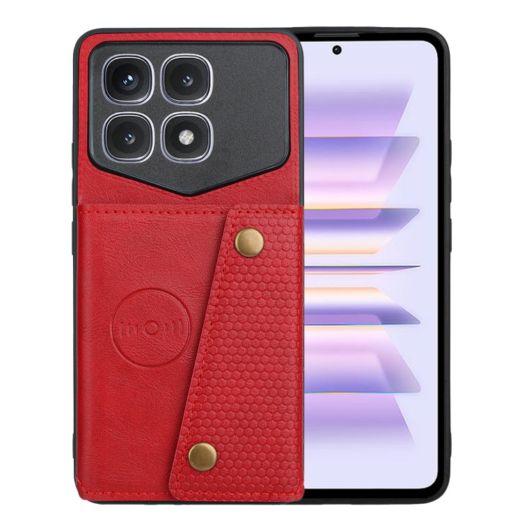 For Xiaomi Redmi K70 Ultra Double Buckle Card Slots Magnetic Phone Case(Red)