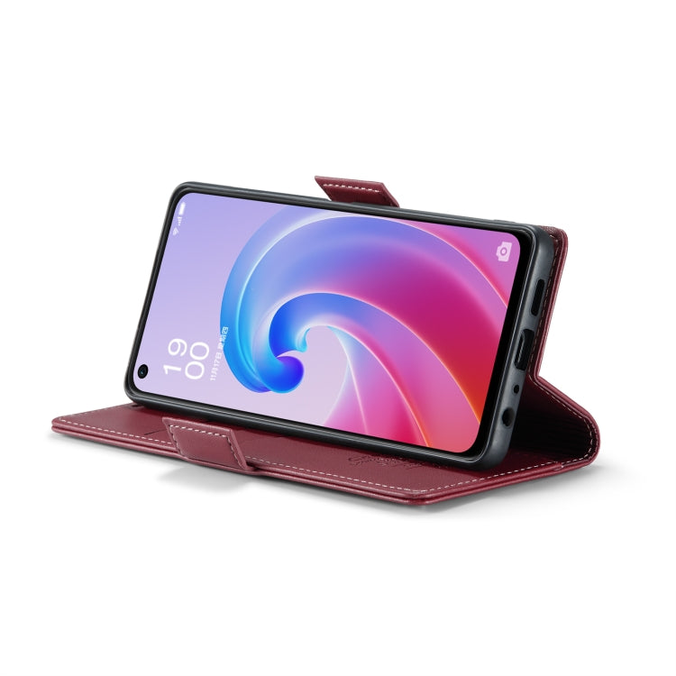 For Realme 9i 4G CaseMe 023 Butterfly Buckle Litchi Texture RFID Anti-theft Leather Phone Case(Wine Red)