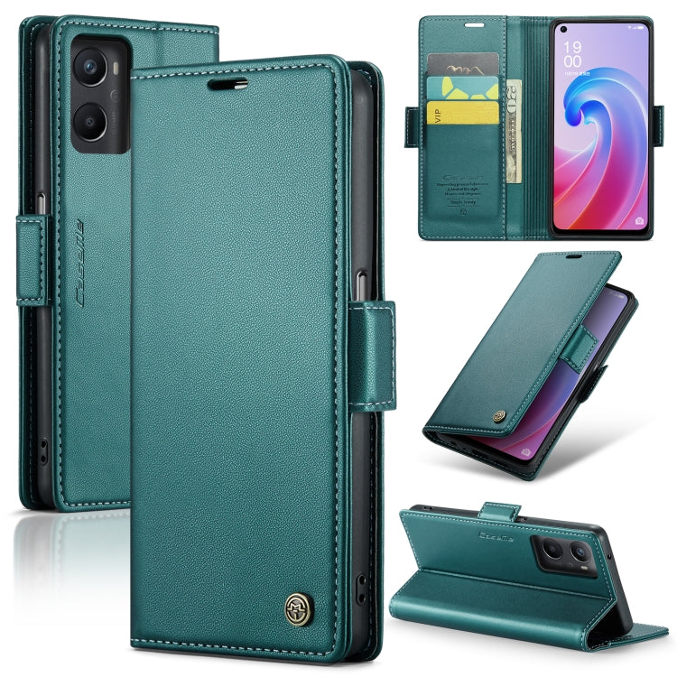 For Realme 9i 4G CaseMe 023 Butterfly Buckle Litchi Texture RFID Anti-theft Leather Phone Case(Pearly Blue)