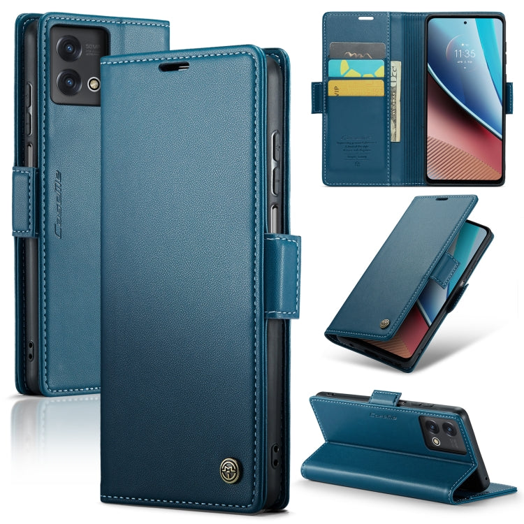 For Motorola Moto G Stylus 5G 2023 CaseMe 023 Butterfly Buckle Litchi Texture RFID Anti-theft Leather Phone Case(Blue)