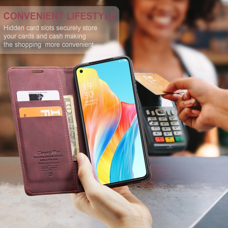 For OPPO A78 4G CaseMe 013 Multifunctional Horizontal Flip Leather Phone Case(Wine Red) - OPPO Cases by CaseMe | Online Shopping South Africa | PMC Jewellery | Buy Now Pay Later Mobicred