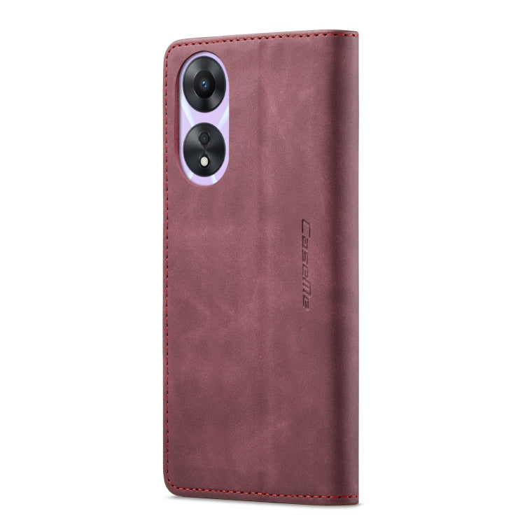 For OPPO A58 5G / A58X 5G CaseMe 013 Multifunctional Horizontal Flip Leather Phone Case(Wine Red)