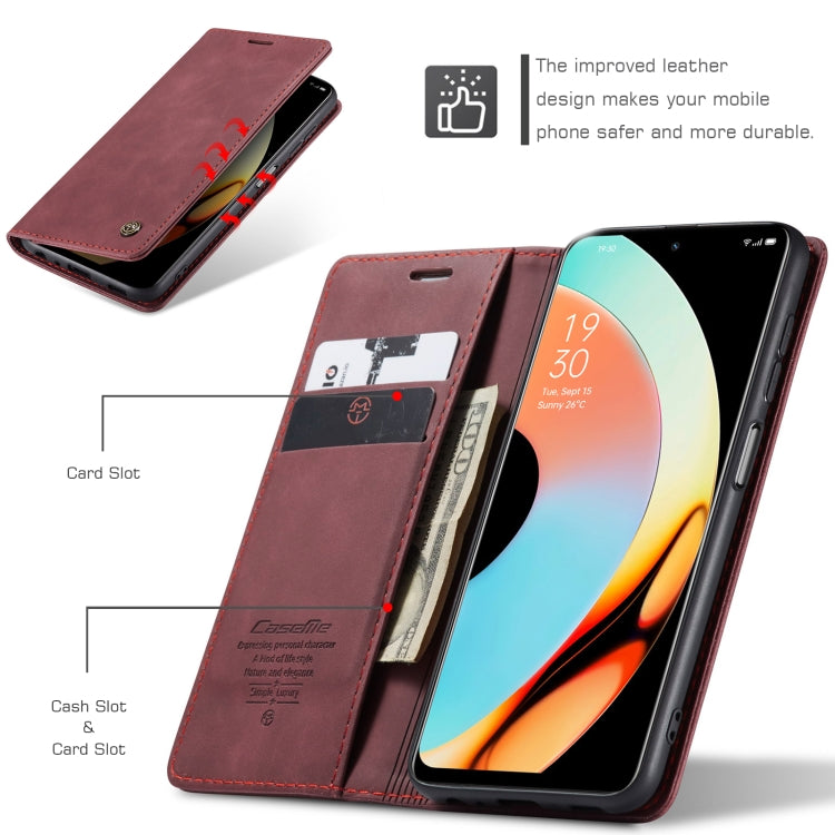 For Realme 10 Pro 5G CaseMe 013 Multifunctional Horizontal Flip Leather Phone Case(Wine Red) - free shipping - PMC Jewellery - Order now!