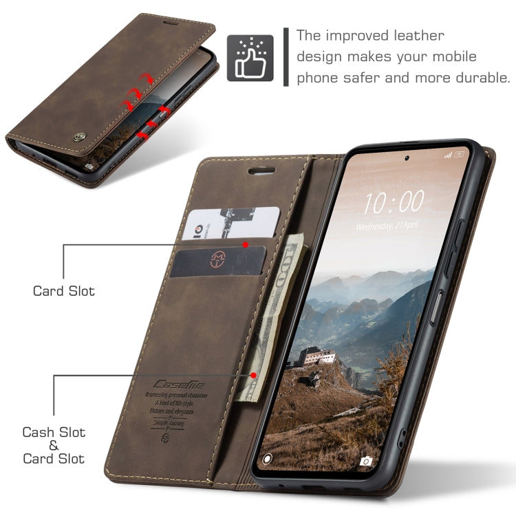For Xiaomi Redmi 12 4G / 12 5G/Note 12R CaseMe 013 Multifunctional Horizontal Flip Leather Phone Case(Coffee)