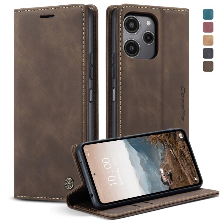 For Xiaomi Redmi 12 4G / 12 5G/Note 12R CaseMe 013 Multifunctional Horizontal Flip Leather Phone Case(Coffee)