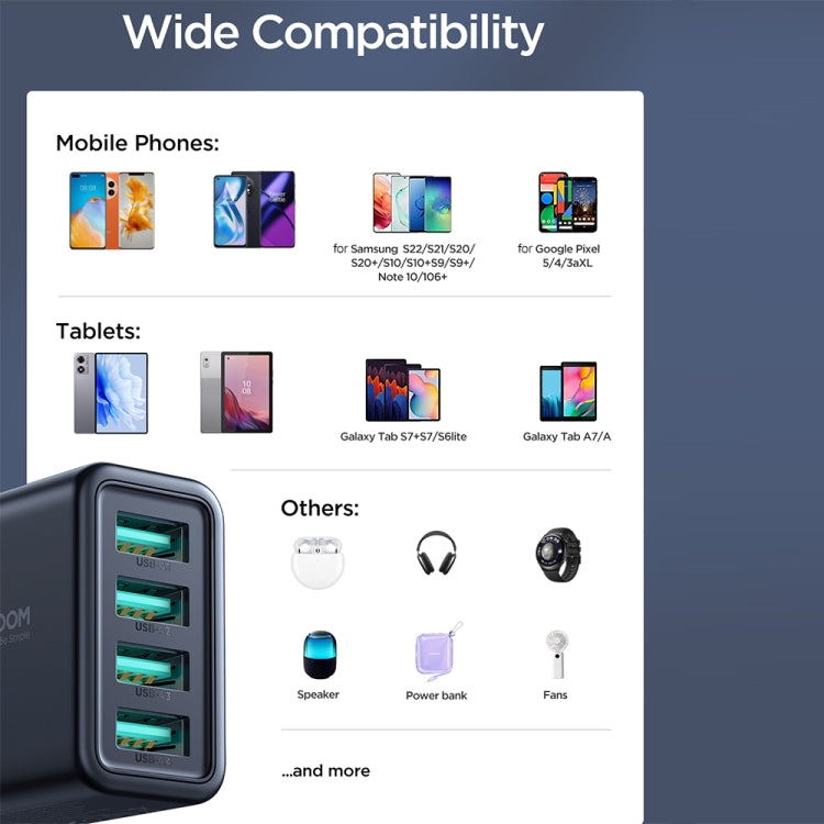 JOYROOM JR-TCN03 4.8A 24W 4 USB Ports Charger(UK Plug) - free shipping - PMC TechLife - Order now!