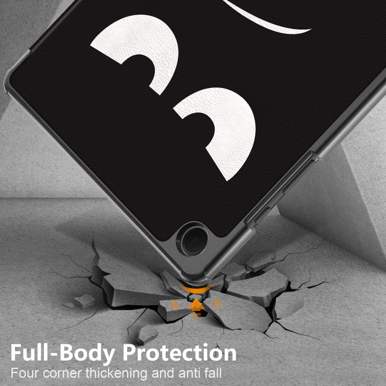 For Samsung Galaxy Tab A9 Plus Custer Painted 3-Fold Holder Smart Leather Tablet Case(Big Eye Me) - Galaxy Tab A9+ by PMC TechLife | Online Shopping South Africa | PMC TechLife