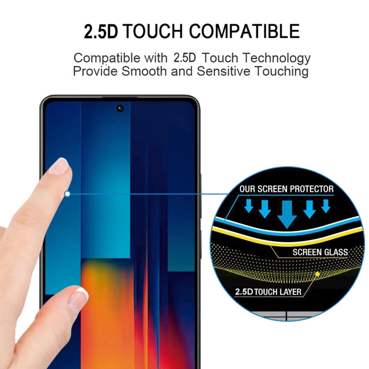 For Xiaomi Poco M6 Pro 4G 9H HD 3D Curved Edge Tempered Glass Film(Black)