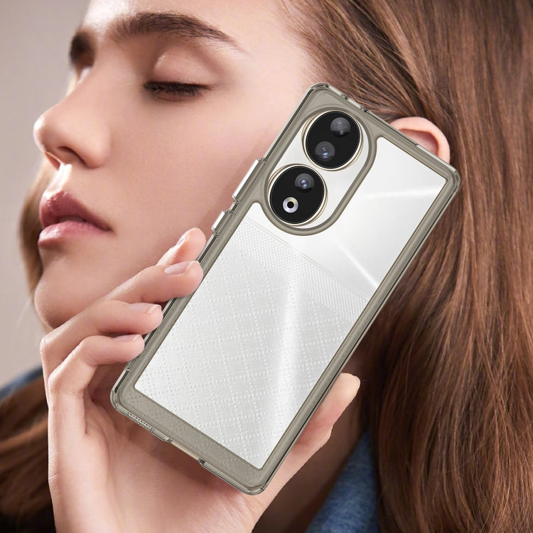 For Honor 80 Colorful Series Acrylic Hybrid TPU Phone Case(Transparent Grey) - Honor Cases by PMC TechLife | Online Shopping South Africa | PMC TechLife | Buy Now Pay Later Mobicred