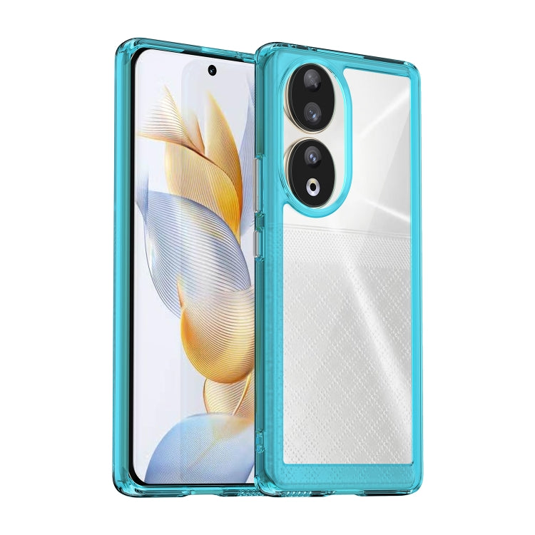 For Honor 80 Colorful Series Acrylic Hybrid TPU Phone Case(Transparent Blue)
