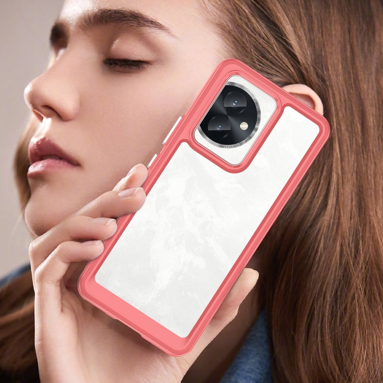 For Honor 100 Colorful Series Acrylic Hybrid TPU Phone Case(Red) - Honor Cases by PMC TechLife | Online Shopping South Africa | PMC TechLife | Buy Now Pay Later Mobicred