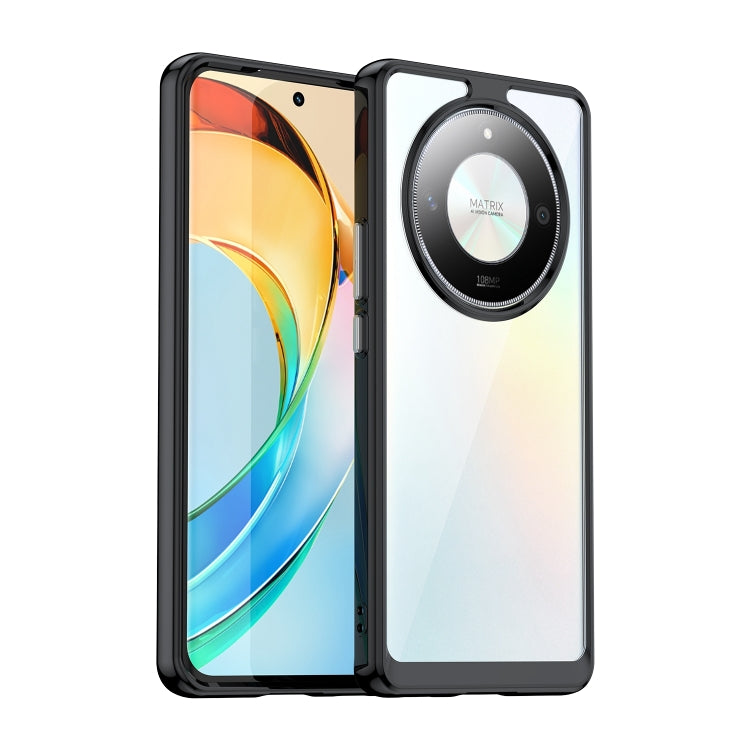 For Honor X50 Colorful Series Acrylic Hybrid TPU Phone Case(Black)