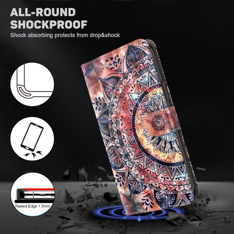 For Google Pixel 9 3D Painted Pattern Leather Phone Case(Colorful Mandala) - Google Cases by PMC TechLife | Online Shopping South Africa | PMC TechLife | Buy Now Pay Later Mobicred