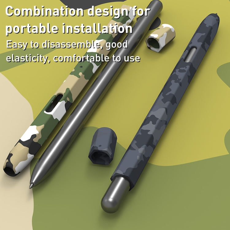 For Samsung Galaxy Tab S6 Lite LOVE MEI Camouflage Silicone Protective Pen Case(Grey) - Pencil Accessories by LOVE MEI | Online Shopping South Africa | PMC TechLife | Buy Now Pay Later Mobicred