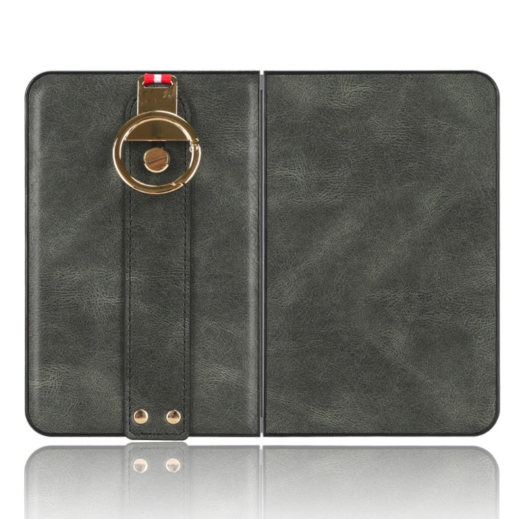 For Microsoft Surface Duo Wristband Leather Back Phone Case(Green) - Microsoft by PMC Jewellery | Online Shopping South Africa | PMC Jewellery | Buy Now Pay Later Mobicred