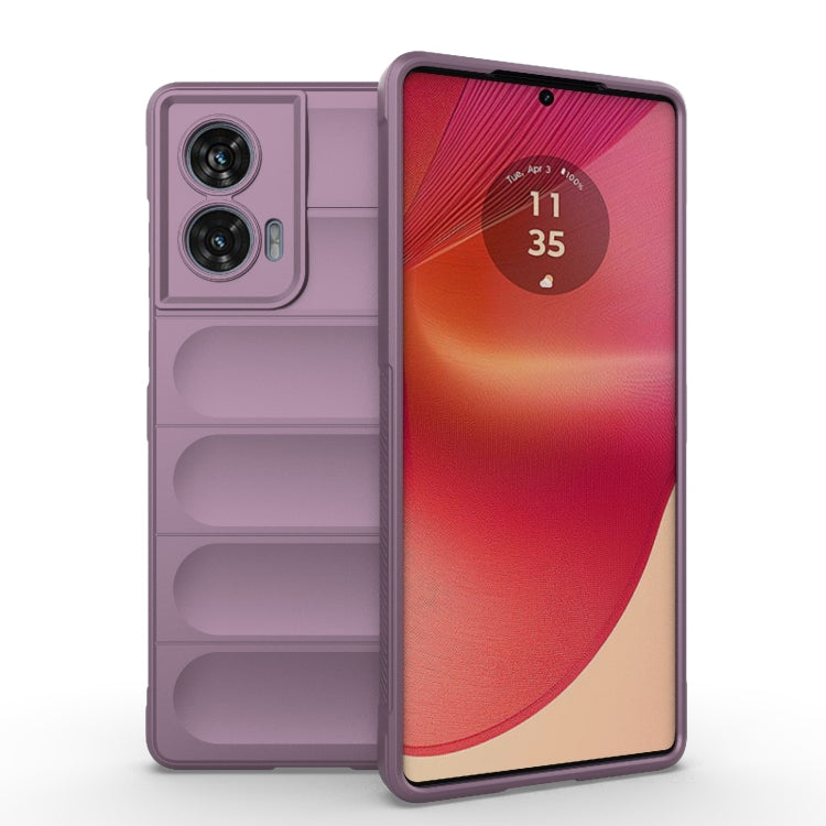 For Motorola Edge 50 Fusion 5G Global Magic Shield TPU + Flannel Phone Case(Purple)