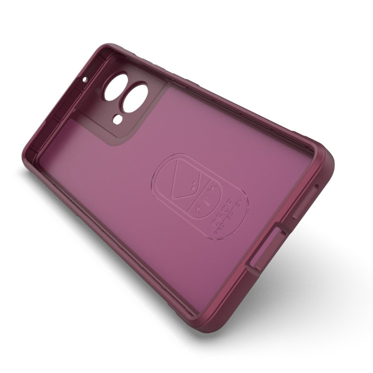 For Motorola Moto G85 5G Global Magic Shield TPU + Flannel Phone Case(Grey)