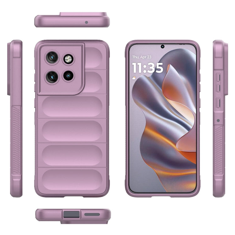 For Motorola Edge 50 Neo Magic Shield TPU + Flannel Phone Case(Purple)