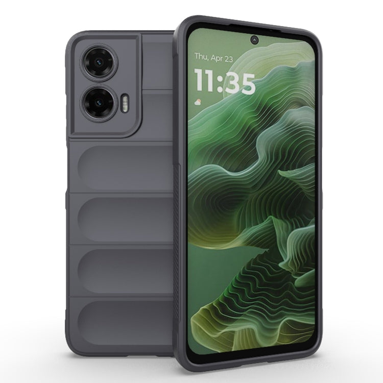 For Motorola Moto G35 5G Global Magic Shield TPU + Flannel Phone Case(Dark Grey)
