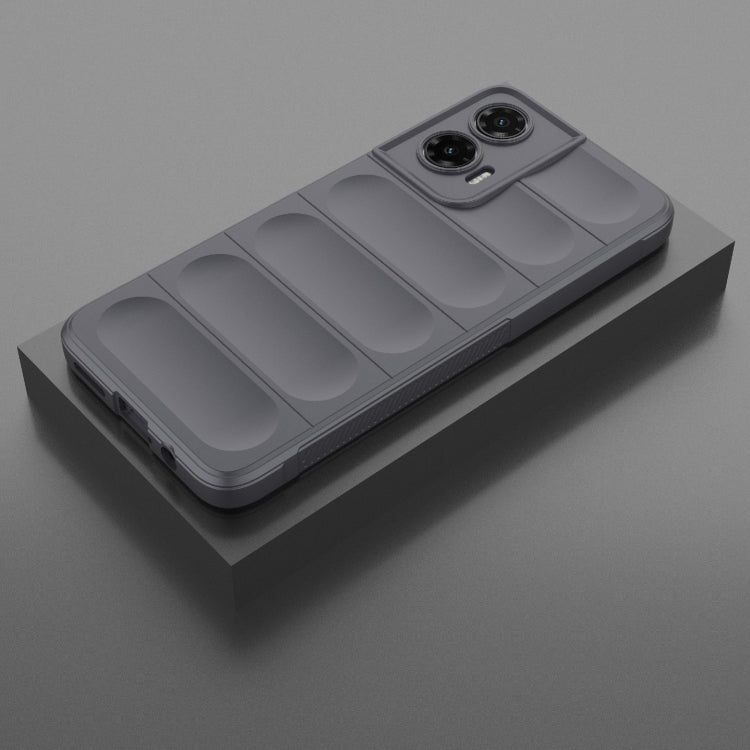 For Motorola Moto G35 5G Global Magic Shield TPU + Flannel Phone Case(Dark Grey)