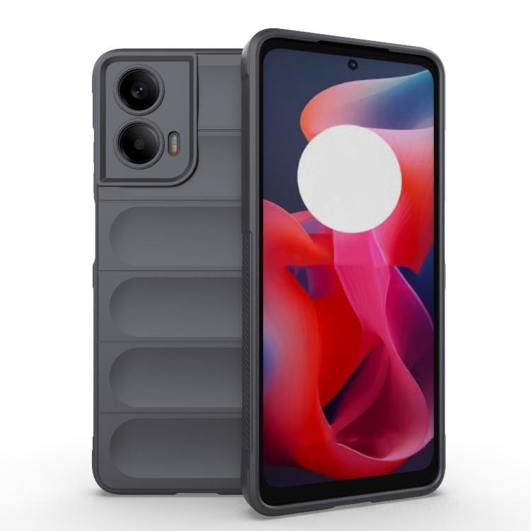 For Motorola Moto G24 4G Global Magic Shield TPU + Flannel Phone Case(Dark Grey)
