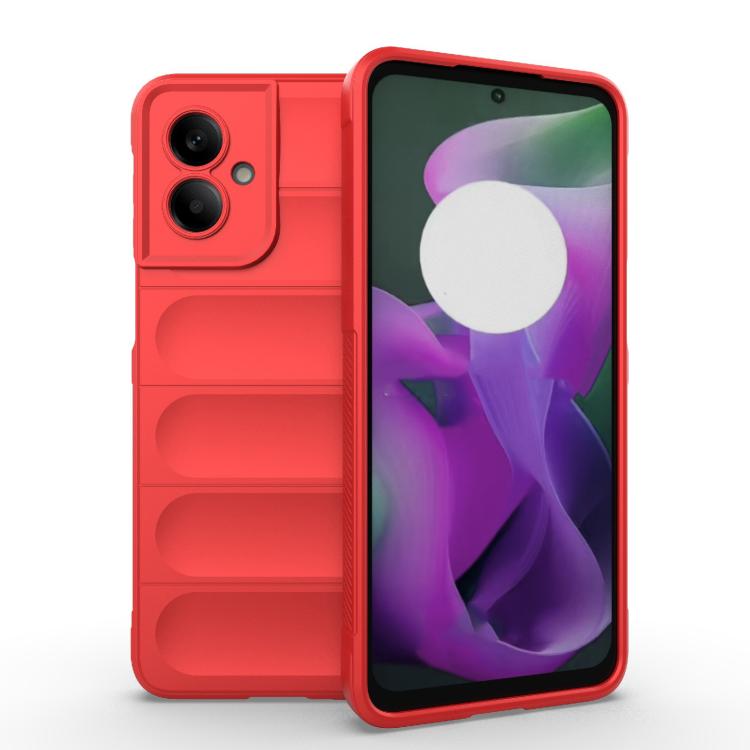 For Motorola Moto G55 5G Global Magic Shield TPU + Flannel Phone Case(Red)
