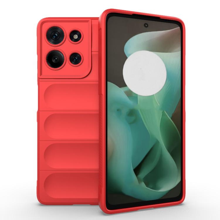 For Motorola Moto G75 5G Global Magic Shield TPU + Flannel Phone Case(Red)