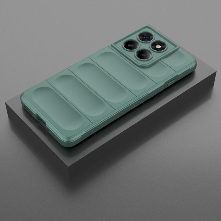 For Motorola Edge 60 Pro 5G Magic Shield TPU + Flannel Phone Case(Dark Green)