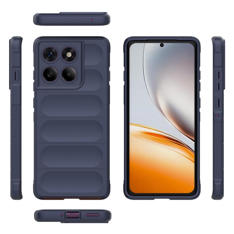 For Motorola Edge 60 Pro 5G Magic Shield TPU + Flannel Phone Case(Dark Blue)