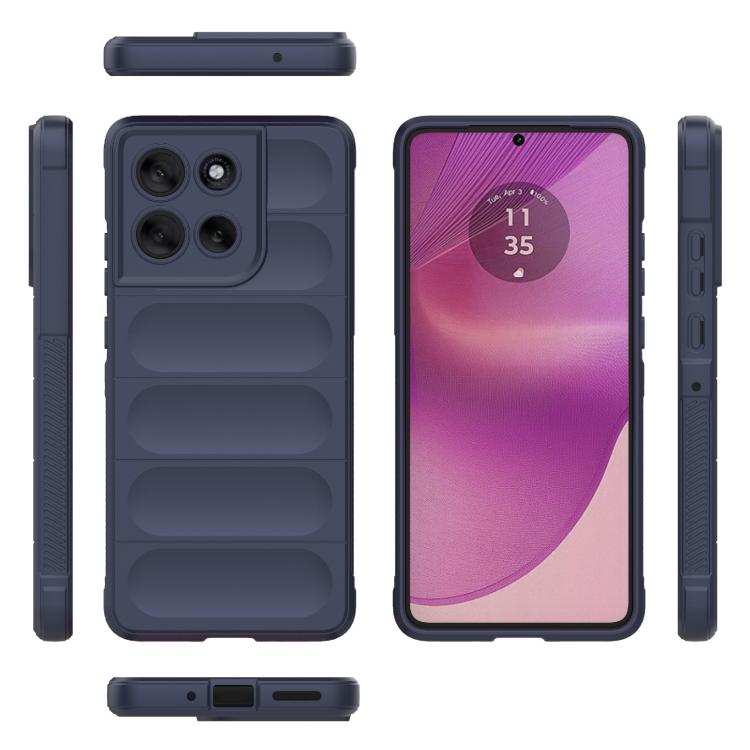 For Motorola Moto G86 5G Magic Shield TPU + Flannel Phone Case(Dark Blue)