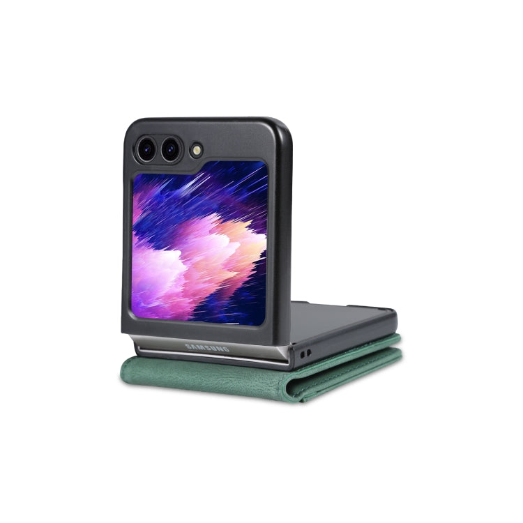 For Samsung Galaxy Z Flip5 AZNS Dream II Skin Feel PU+TPU Horizontal Flip PU Phone Case(Green)