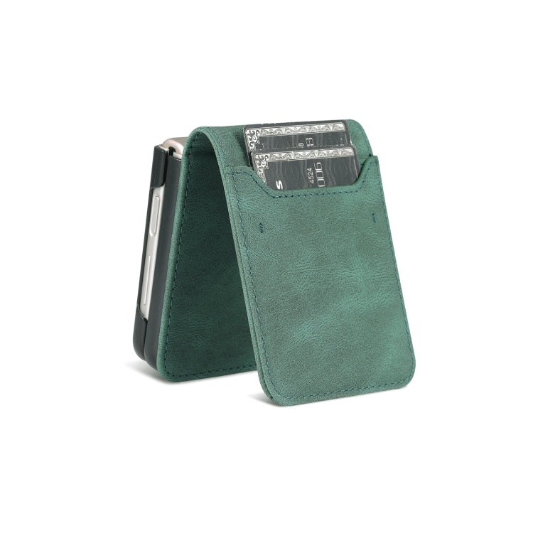 For Samsung Galaxy Z Flip5 AZNS Dream II Skin Feel PU+TPU Horizontal Flip PU Phone Case(Green)