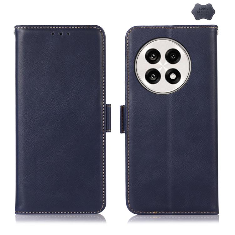 For OnePlus Ace 5 Pro / Ace 5 Magnetic Crazy Horse Texture Genuine Leather RFID Phone Case(Blue)