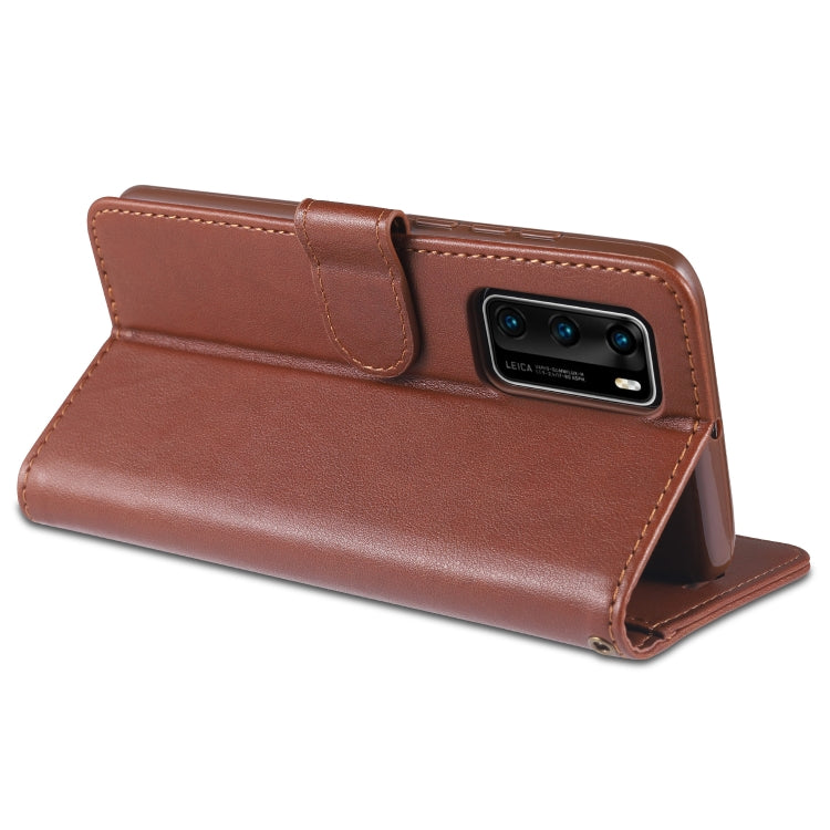 For Huawei P40 / P40 Pro AZNS Sheepskin Texture Horizontal Flip Leather Case with Holder & Card Slots & Wallet(Brown)